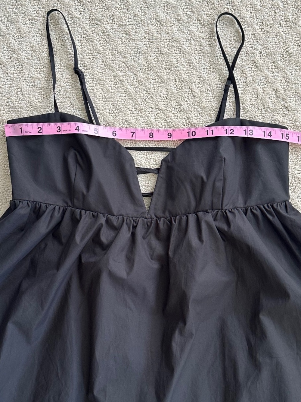 Susana Monaco Cotton Poplin Lace-Up Babydoll Mini Dress Black XL Lightweight NWT - Picture 16 of 16